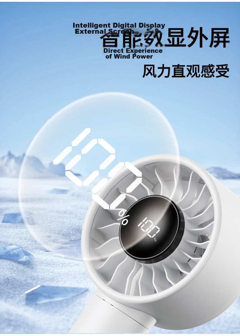 AIMIKU 2026 New Handheld Mini Fan Desktop Oscillating Portable Rechargeable High-Speed Quiet Cooling Device Gray 7