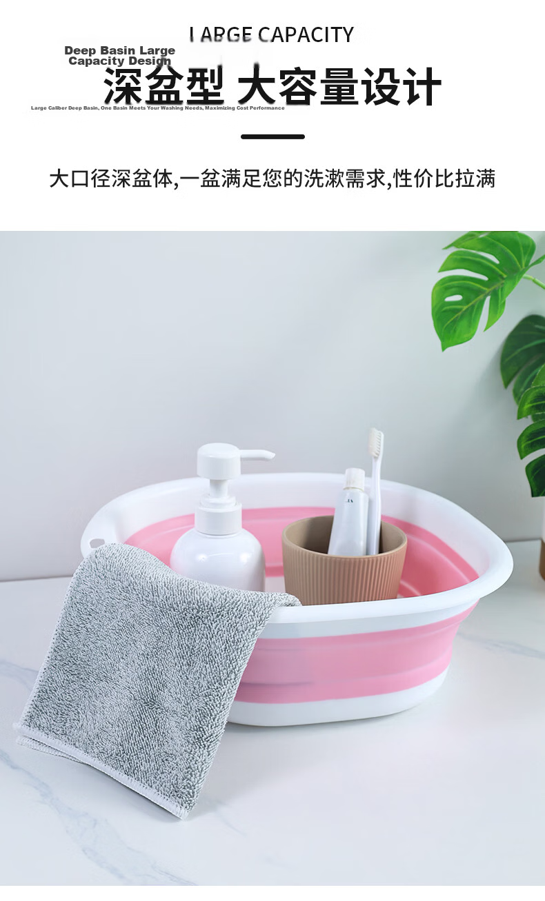 Grace Foldable Basin 25cm Small Household Travel Plastic Washbasin Blue 10