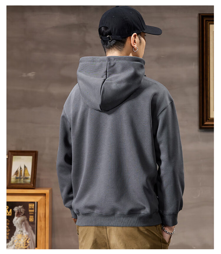 JEEP High-End Embroidered Men's Hooded Sweatshirt, Casual Loose Long-Sleeve Pullover T-Shirt Top for Spring And Autumn 2026 5