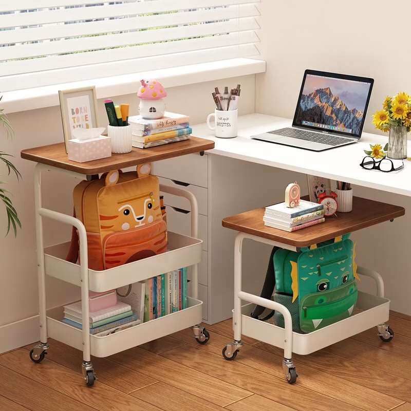 Anerya Mobile Bookshelf Rack Student Desk Under Storage Cart Bag Storage Bedside Cabinet 2-Tier