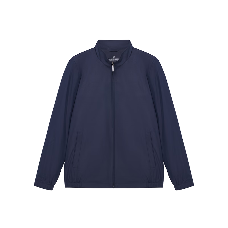 Goldlion Waterproof Oil-Resistant Stain-Resistant Spring Summer Wrinkle-Resistant Jacket Stand Collar Striped Business Coat Men Navy Blue M
