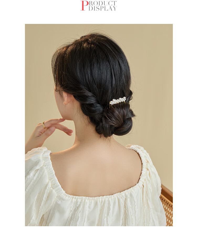 CHIMERA Freshwater Pearl Hair Comb, Bun Maker, Flyaway Hair Tamer, Bangs Clip, High-End Hairpin for Women, Mid-Autumn Festival Gift 14