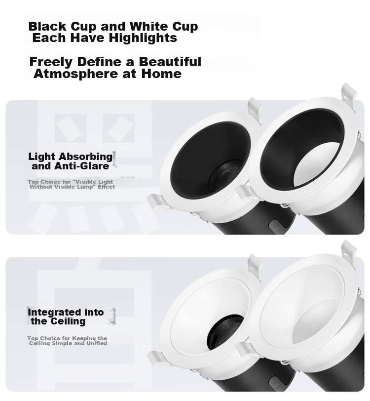 NVC LED Downlight Full Spectrum Eye Protection Embedded Smart Dimming 【Mingmou ProMax】Cutout 75-80mm 5