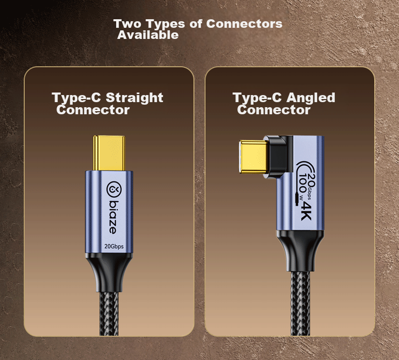 BIAZE Type-C All-in-One Cable 10Gbps Fast Charging PD 100W USB 3.2 Gen 2 Right-Angle Video 4K60Hz Apple 16/15 Charging 0.8m 2