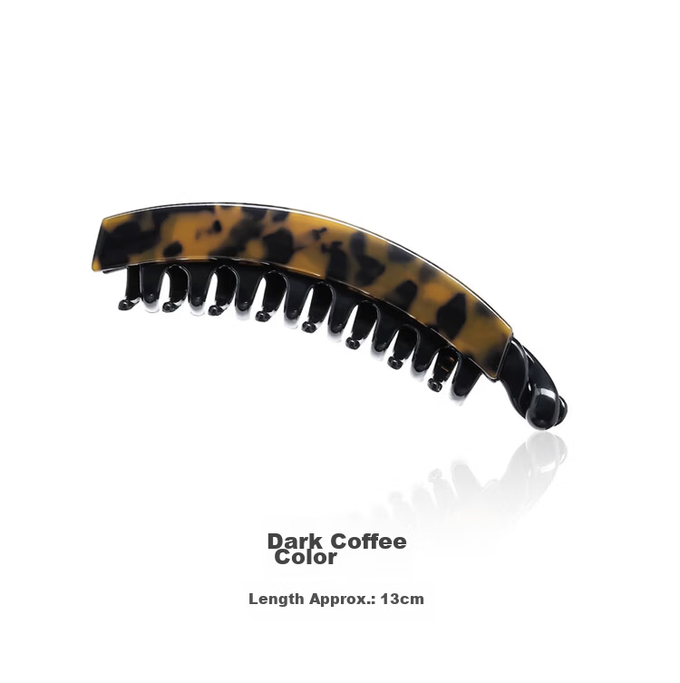 Li Qing Leopard Print Banana Hair Clip [Coffee] Twisted Vertical Clip for Back of Head High Ponytail Hair Claw Gift for Girlfriend Holiday Present 11