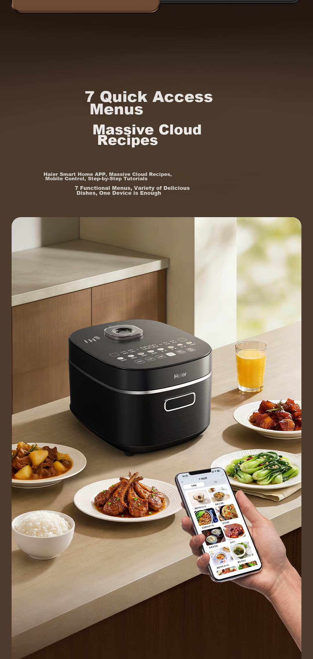 Haier Fashion Rice Cooker with Titanium 0 Coating IH 3D Heating Stainless Steel Smart WiFi Control 4L for 4-5 People HRC-I44YGU1 14