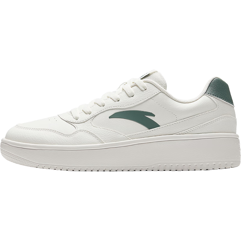 Anta Light Run V2 Classic Leather Panel Men's Soft Sole Comfortable White Sports Shoes
