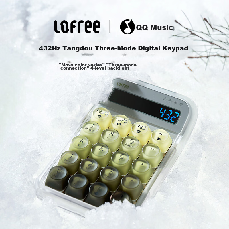 LOFREE Polar Moss 432HZ Calculator 2-in-1 Bluetooth Tri-mode Numeric Keypad