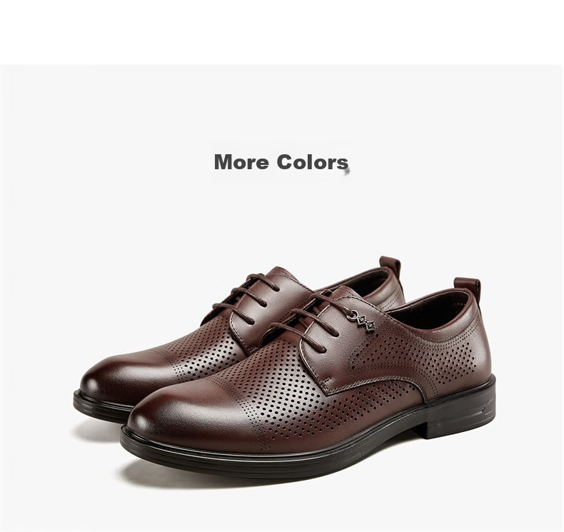 Eierkang Men's Business Formal Shoes Comfortable Commuter Single Shoes Groom Wedding Shoes 63129W Black Size 45 33