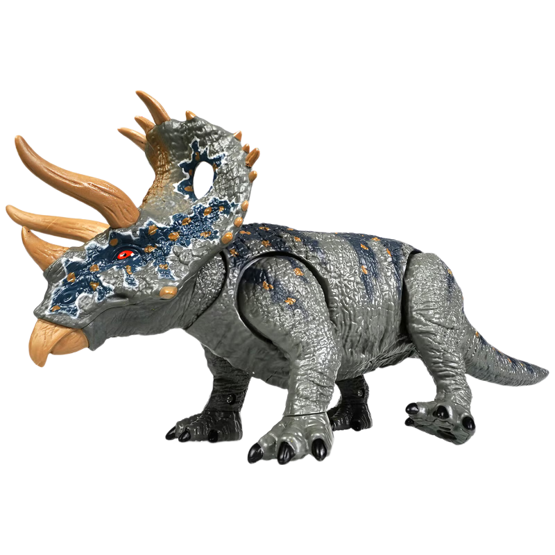 Bameika Large Smart Sound-Activated Dinosaur Model Toy Realistic Jurassic World Animal Triceratops Birthday Gift for Boys