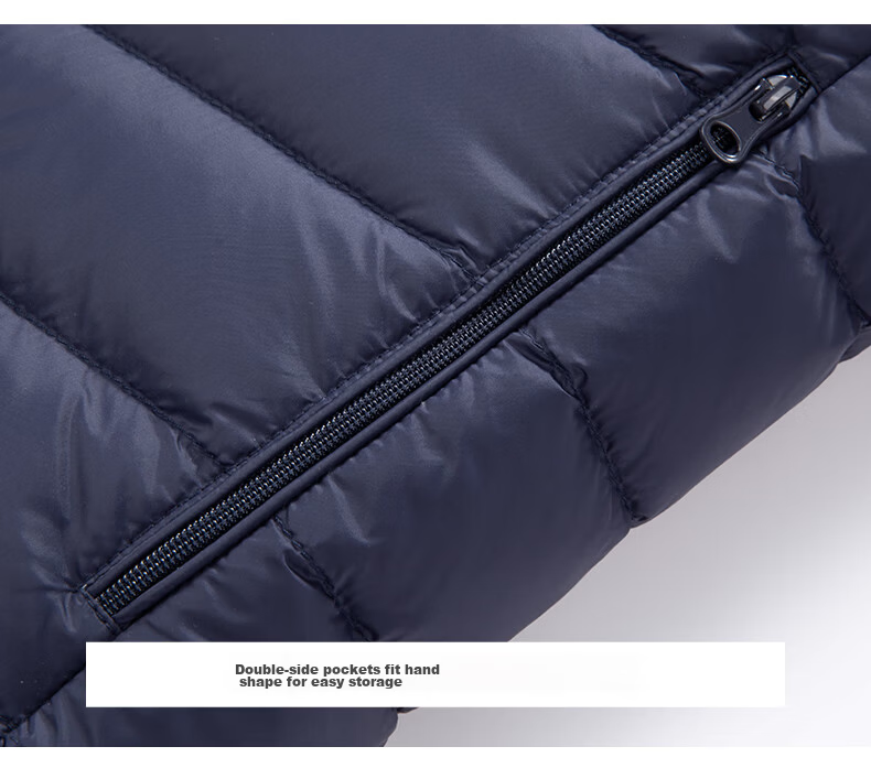 ROMON Men's Lightweight Down Jacket, Stand Collar, Short Style, Autumn New Fashion, Versatile Warm Inner and Outer Wear, Gray, Size 185 25