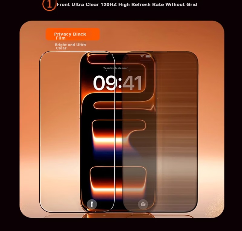 DIVI AR Anti-Glare Privacy Tempered Glass Screen Protector for iPhone 16 Pro Max, Easy Application, Anti-Scratch and Anti-Peeping 2