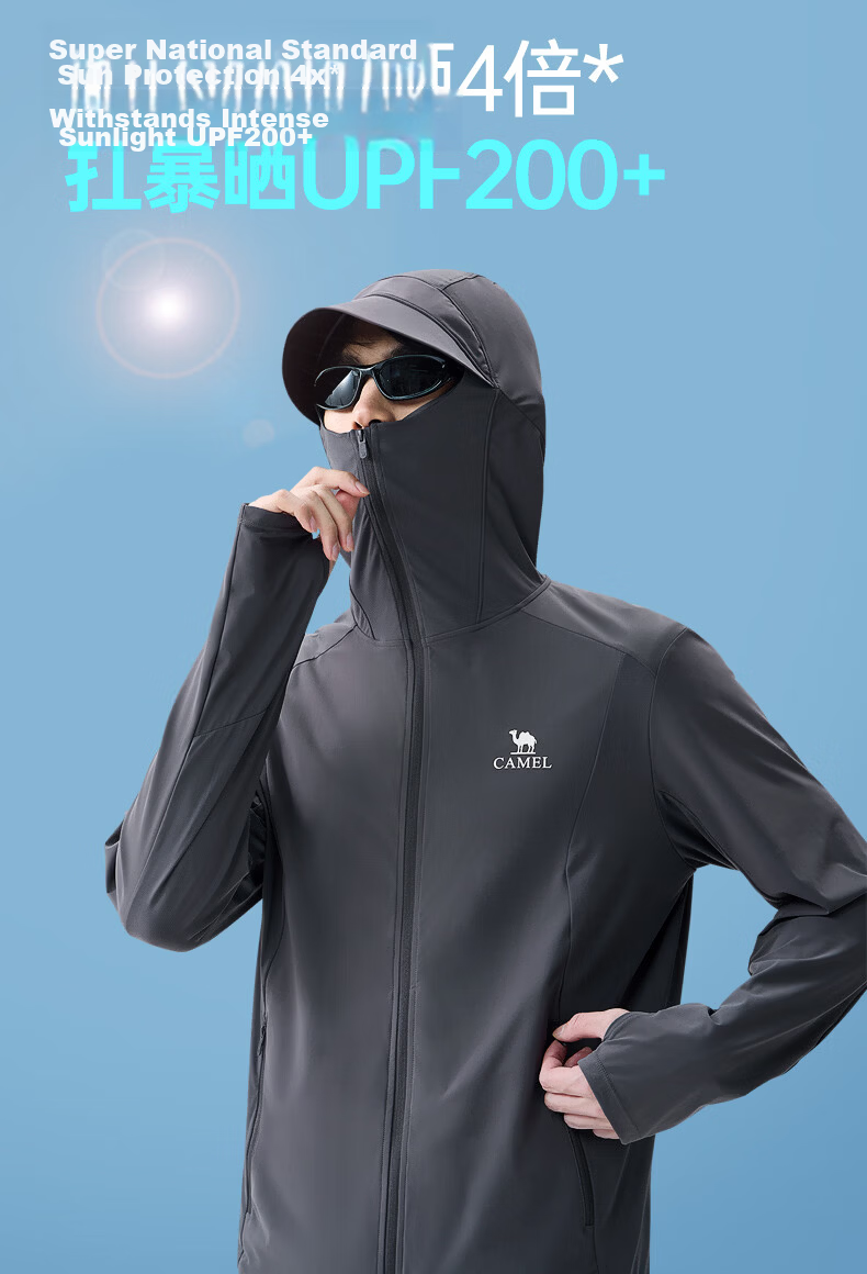 Camel Iceberg Sun Protection Jacket Cycling Edition Spring Summer New UPF200+ UV Protection Fishing Shirt M16BA30015 16
