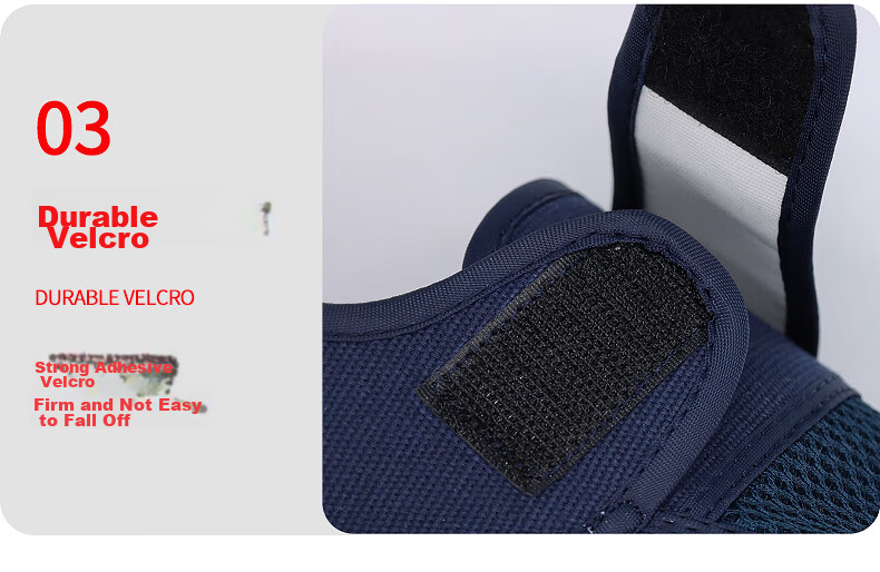 Mulang Anti-Static Velcro Single Mesh Shoes Breathable Dustproof Cleanroom Electronic Factory Work Shoes Thickened Soft Sole Navy Blue PU Sole Velcro Single Mesh Shoes Size 40 13