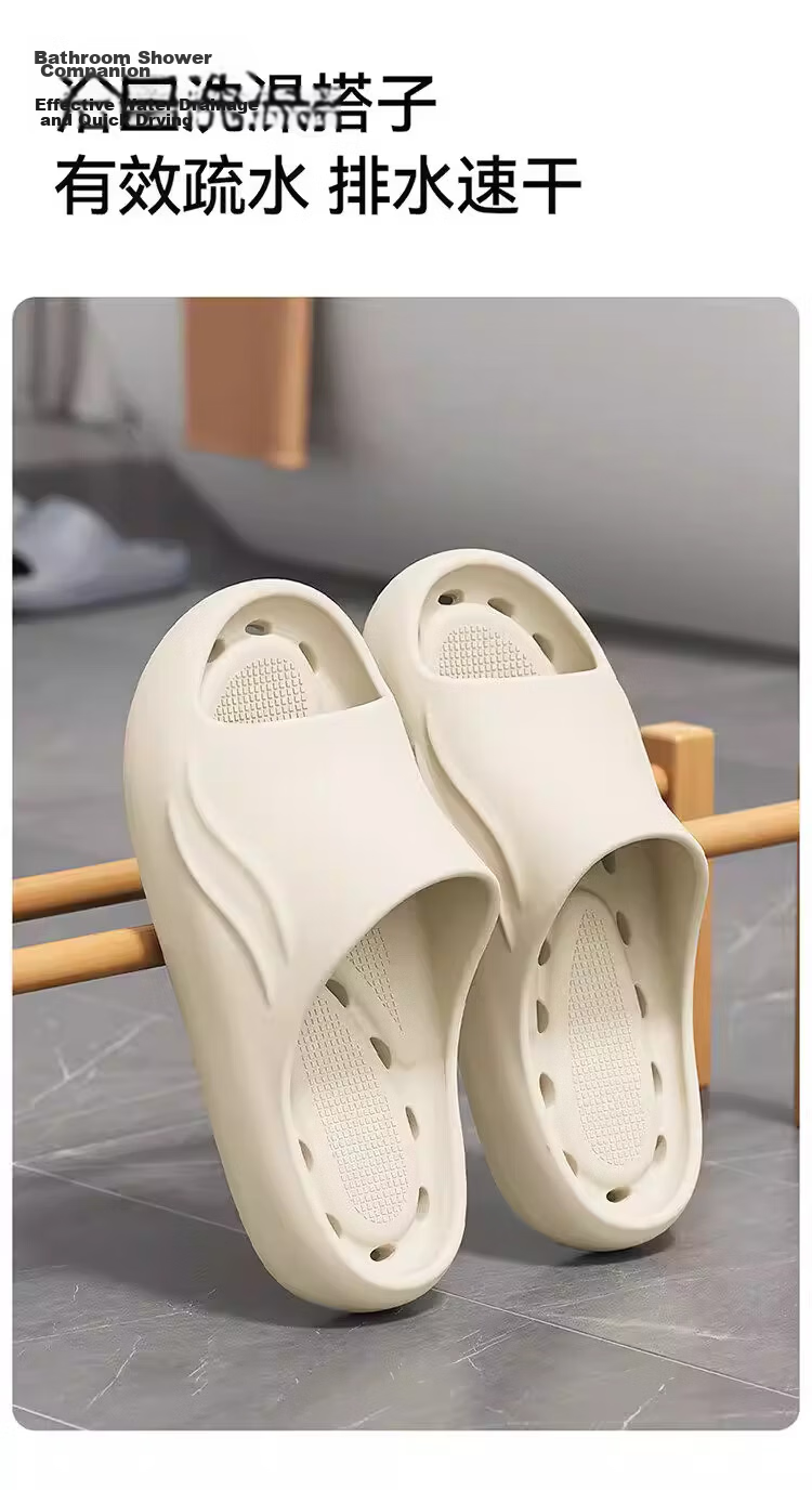 HIPANDA Bathroom Non-Slip Slippers Hollow Quick-Dry EVA Soft Sole Shower Swimming Home Unisex Elderly 2
