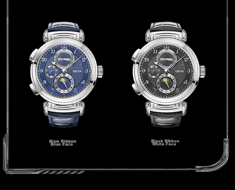 GEYA Dual Calendar Business Mechanical Men's Watch Automatic Mechanical Male Wristwatch Birthday Gift for Men 10