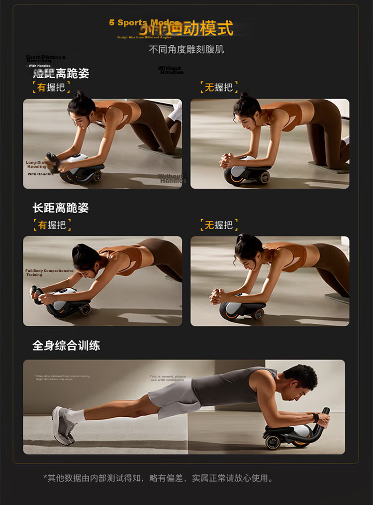 Philips Ab Wheel Automatic Rebound Elbow Support Four-Wheel 2026 New Professional Abdominal Roller Fitness Equipment 6