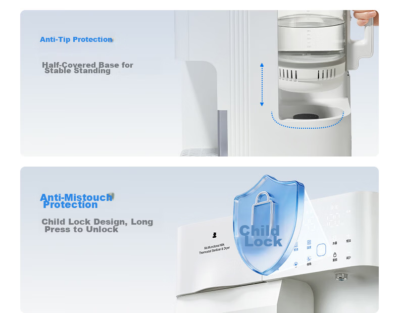 Little White Bear 3-in-1 Feeding Station Baby Bottle Sterilizer Dryer and Formula Maker All-Glass Version UD3 21
