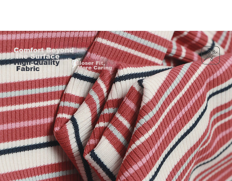 TonLion 2026 Summer Women's Striped Slim Fit Short Sleeve T-Shirt, Stylish and Comfortable, Age-Reducing Basic Tee 20