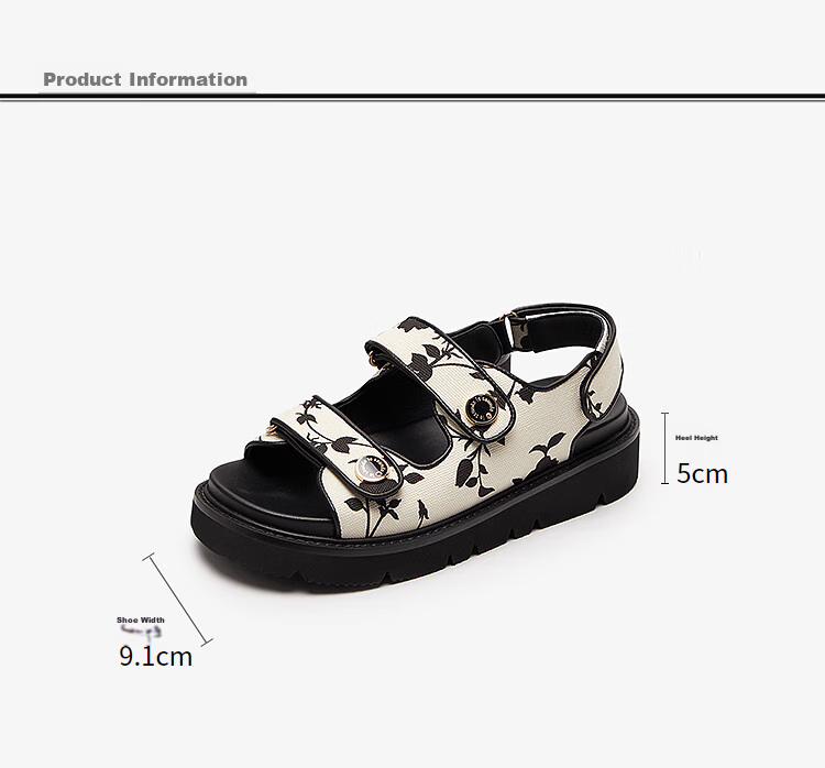 Larsdan 2026 Summer New Fashion Casual Breathable Beach Sandals Thick Sole Women's 5M49702 Blue BLF 37 3