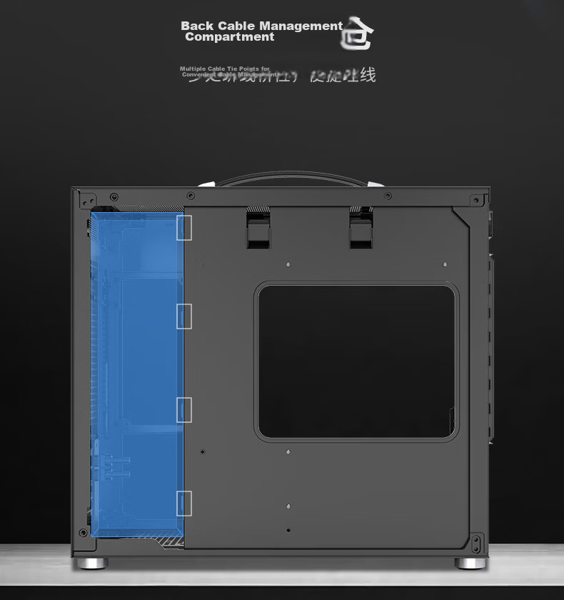 BUBALUS Fengzhi Tent Edition Portable M-ATX Case (Type-C/Top-mounted 240mm Water Cooling/Segmented Front Power Supply Bracket/L-shaped Integrated/Tempered Glass Side Panel/5 Fan Slots) 15