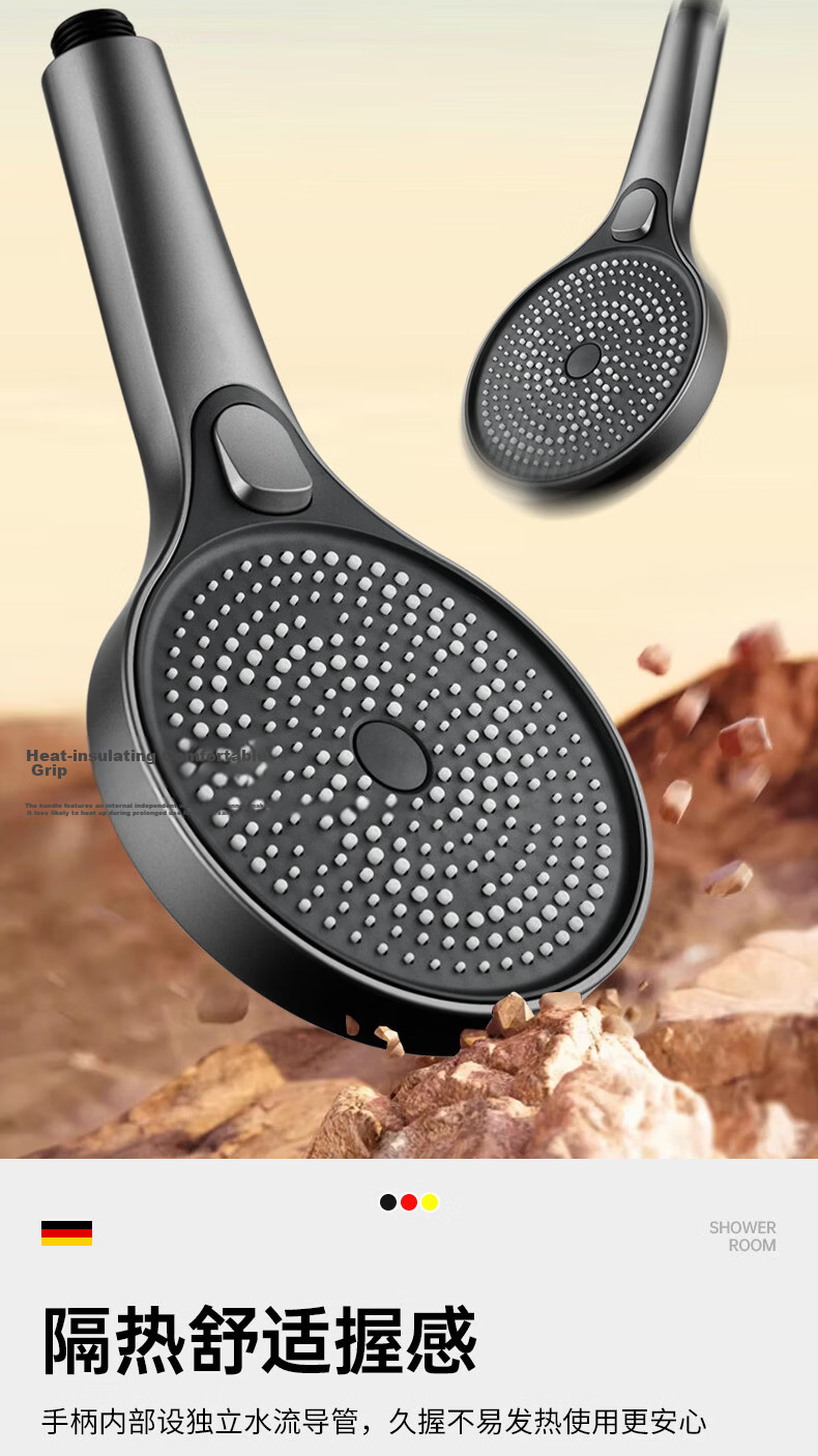 JROR [Seiko] High-Pressure Shower Head Set with Hose, Bathroom Powerful Water Flow Shower Kit 14