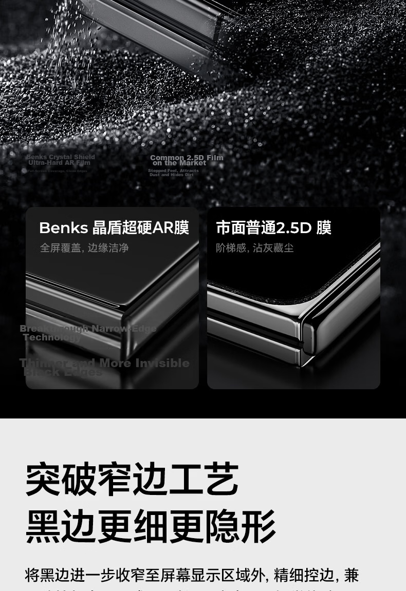Benks Crystal Shield Ultra-Hard Glass | AR Anti-Reflection Tempered Glass Screen Protector for Samsung Z Fold 8, Full Coverage, HD, Anti-Fingerprint, Scratch-Resistant Foldable Phone Screen Protector 14