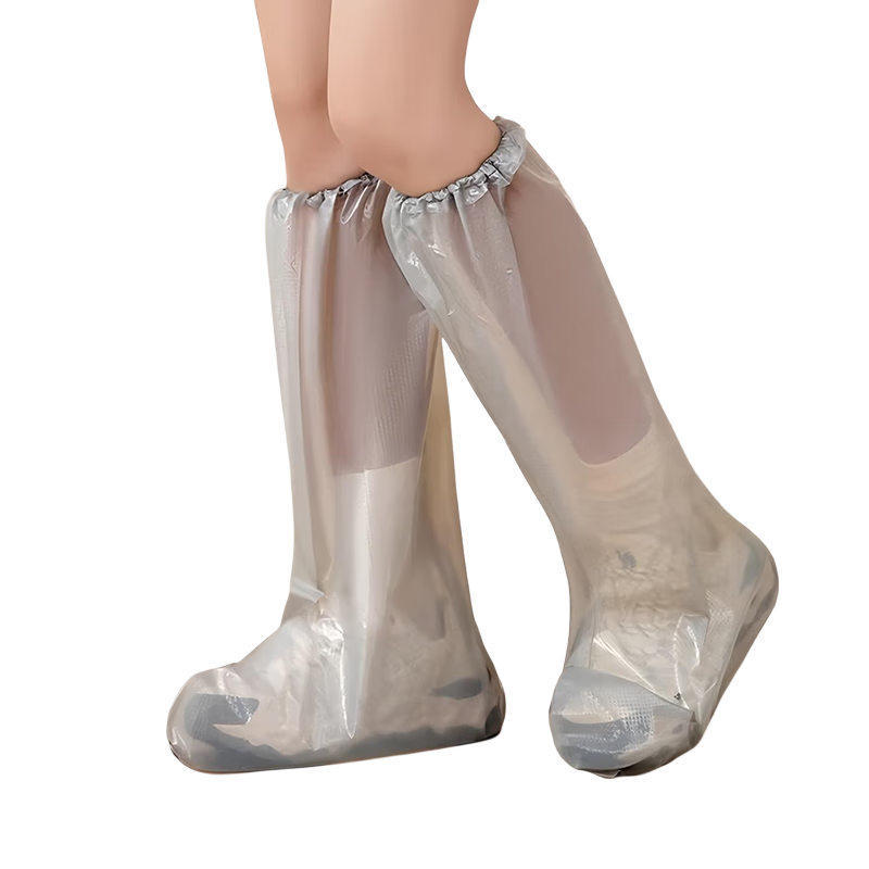 Lelandi Disposable Rain Shoe Covers, Thickened Waterproof Foot Covers for Adults, High-Top, 6 Pairs