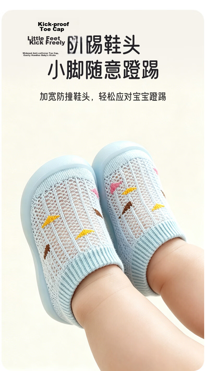 Aibao Baby Walking Shoes Summer Mesh Toddler Floor Shoes Soft Sole Indoor Non-Slip Sandals 2 Pairs Size 20 T351 6