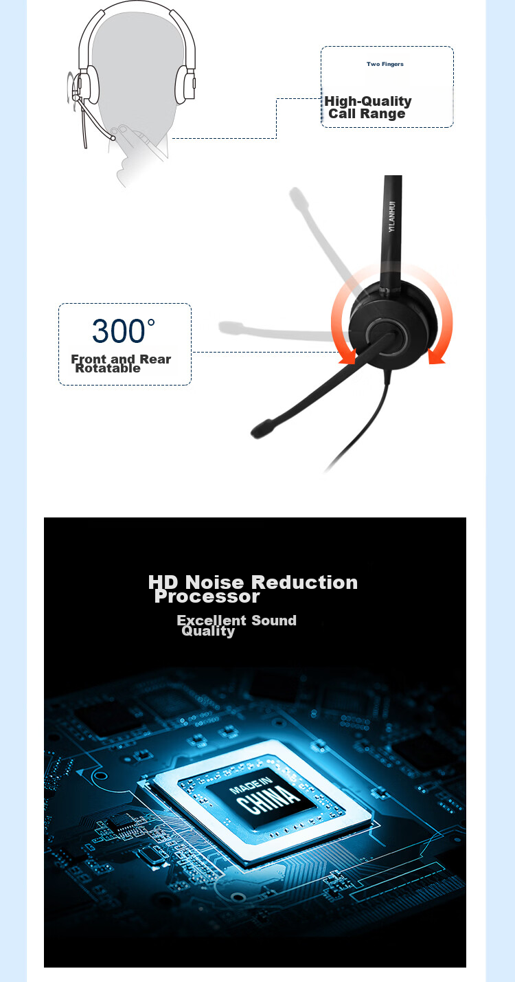 YILANHUI H116 TYPE-C/A Integrated Office Headset with Noise-Cancelling Microphone for Direct Computer Connection 5