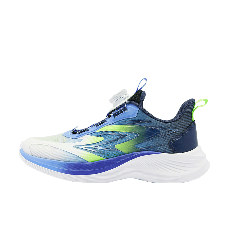 QIAODAN Girls' Running Shoes, Big Kids Summer Sports Shoes, Children's Rotary Buckle Sneakers, QIAODAN White/cotton Purple, Size 34