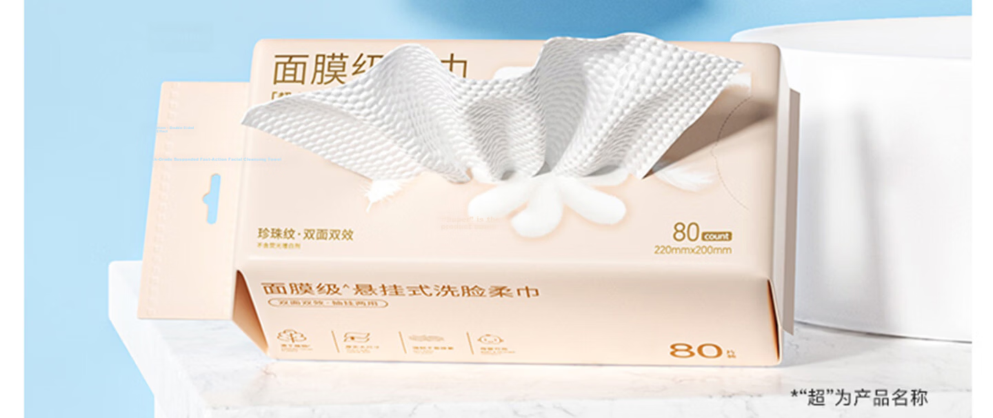 MINISO Self-Mocking Bear and Friends Series Hanging Facial Towels 80pcs Pearl Texture Disposable Dual-Use Cleansing Wipes Pack 3