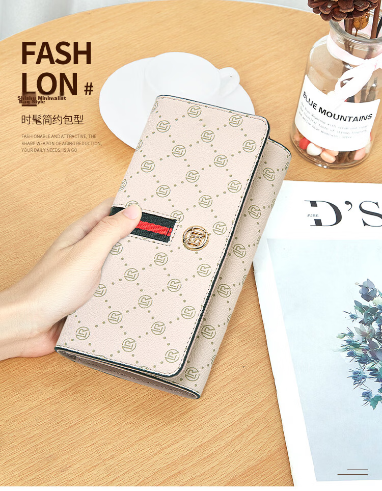 Old Man Head Women's Large Capacity Long Card Holder Tri-Fold Wallet Money Clip Clutch Coin Purse Light Luxury Girlfriend Birthday Gift 4