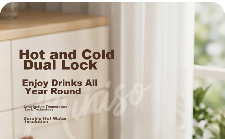 MINISO Insulated Water Bottle for Women Students High-Value 316L Stainless Steel Tea Infuser Portable Large Capacity Water Cup Cloud Mist White 590mL 10