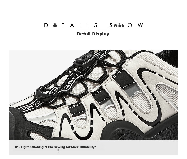 CAMEL Aurora Cute Ugly Women's Outdoor Hiking Casual Shoes L26S202229 Off-White/Black (Hollow Style) Size 35 52