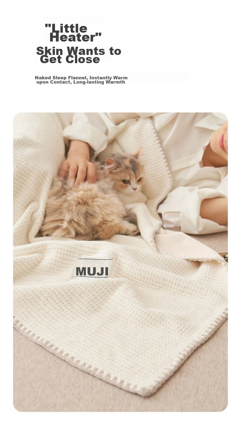 Wuyinliangpin Thickened Waffle Pattern Blanket Nap Throw Quilt Air Conditioning Cover 150*200cm Space Gray 9