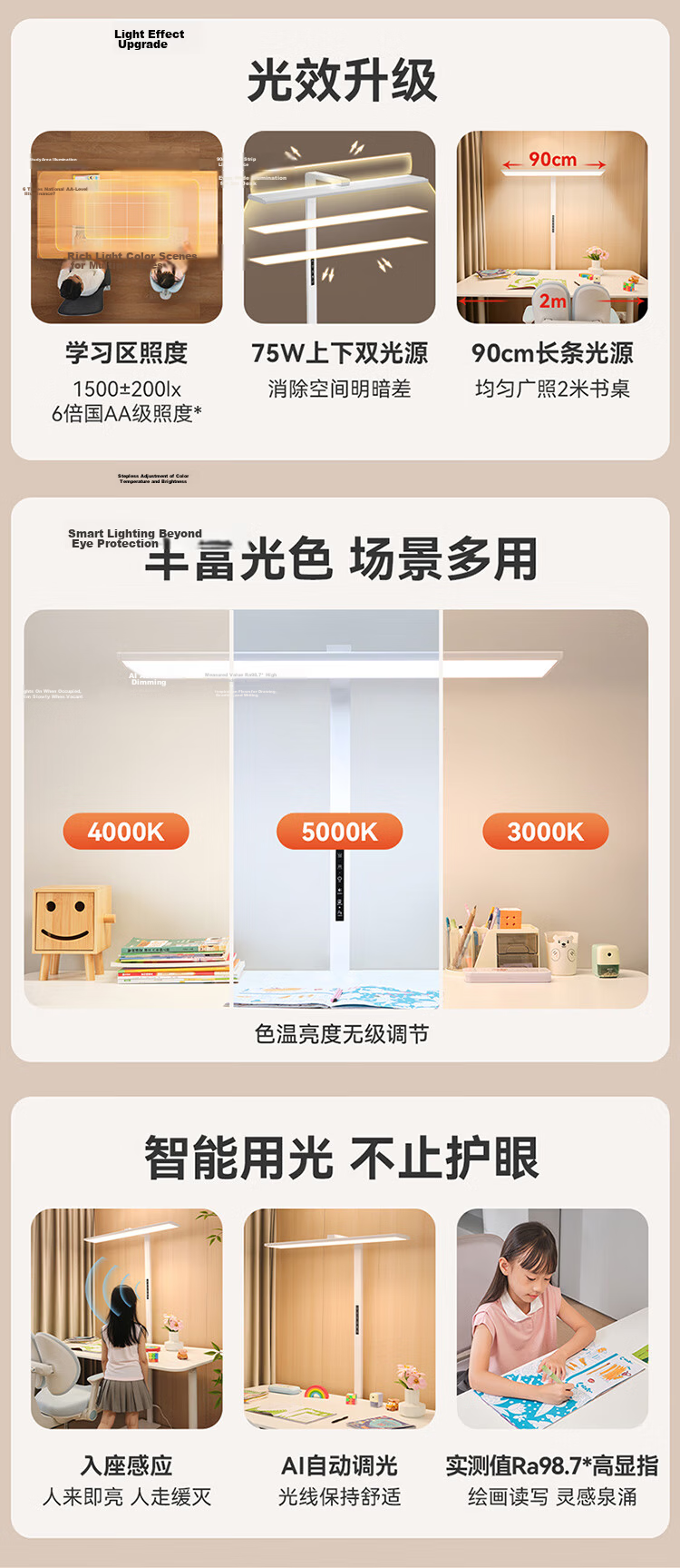 NVC Future Light Floor Eye-Care Desk Lamp Reading Children's Study Smart Control Full Spectrum Large Road Lamp L5pro 4