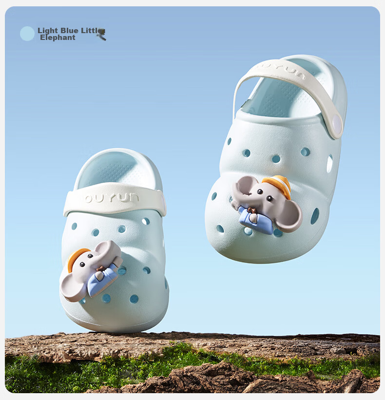 OUYUN Kids Summer Non-Slip Indoor Shower Slippers Cute Panda Design Size 17 17