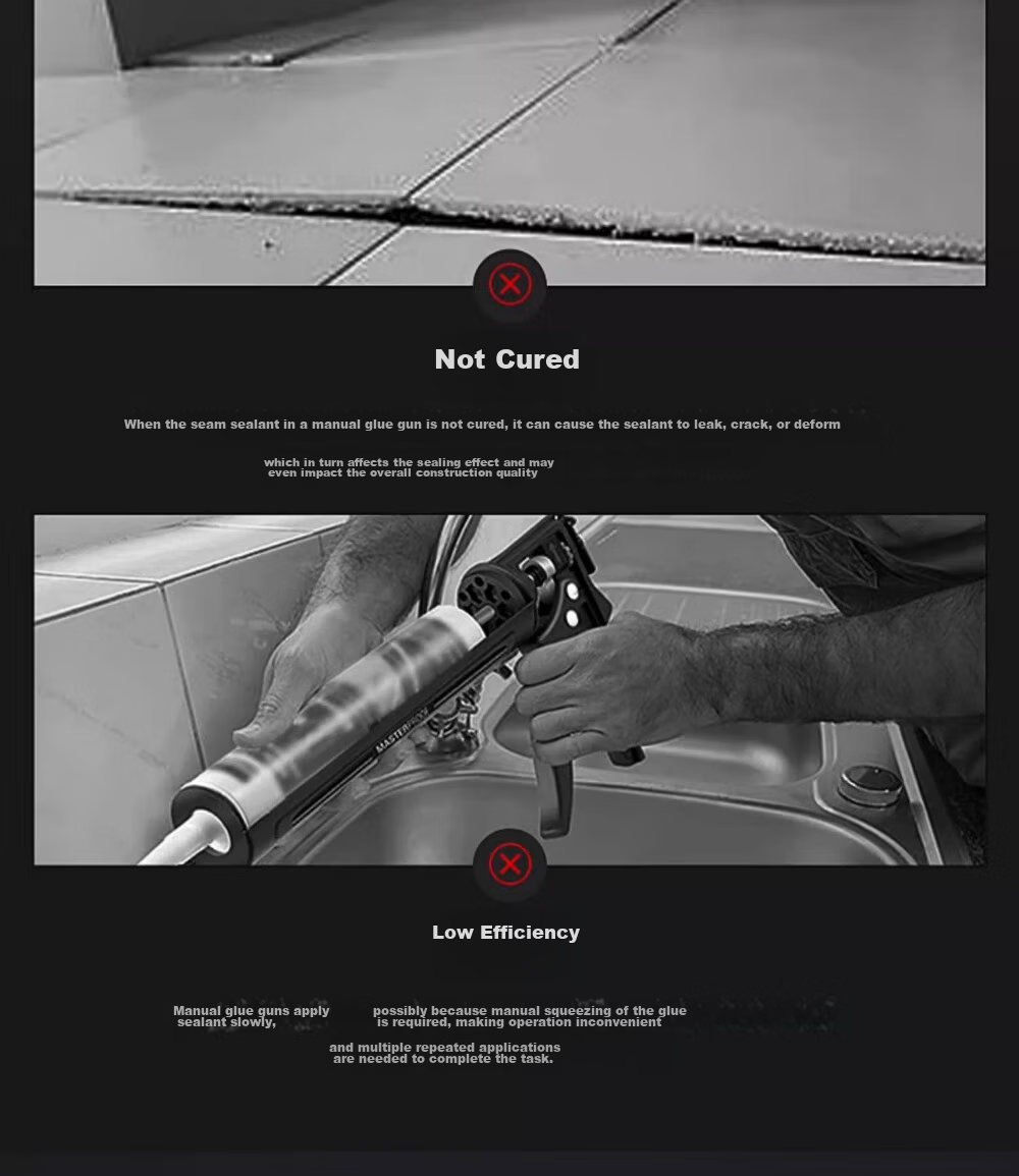 Delixi Electric Dual-Tube Caulking Gun for Tile Grout, Fully Automatic 16.8V Sealant Applicator Tool 3