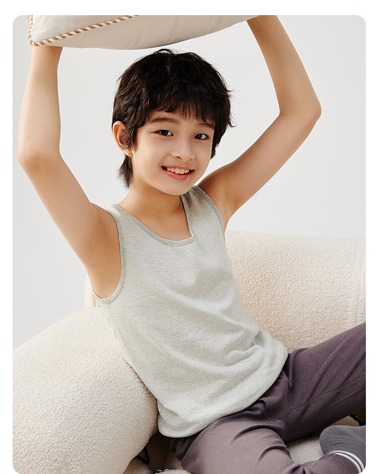 Balabala Kids Vest Boys Girls Base Shirt 2026 New Baby Pure Cotton Sleeveless 2-Pack Soft Skin-Friendly 55