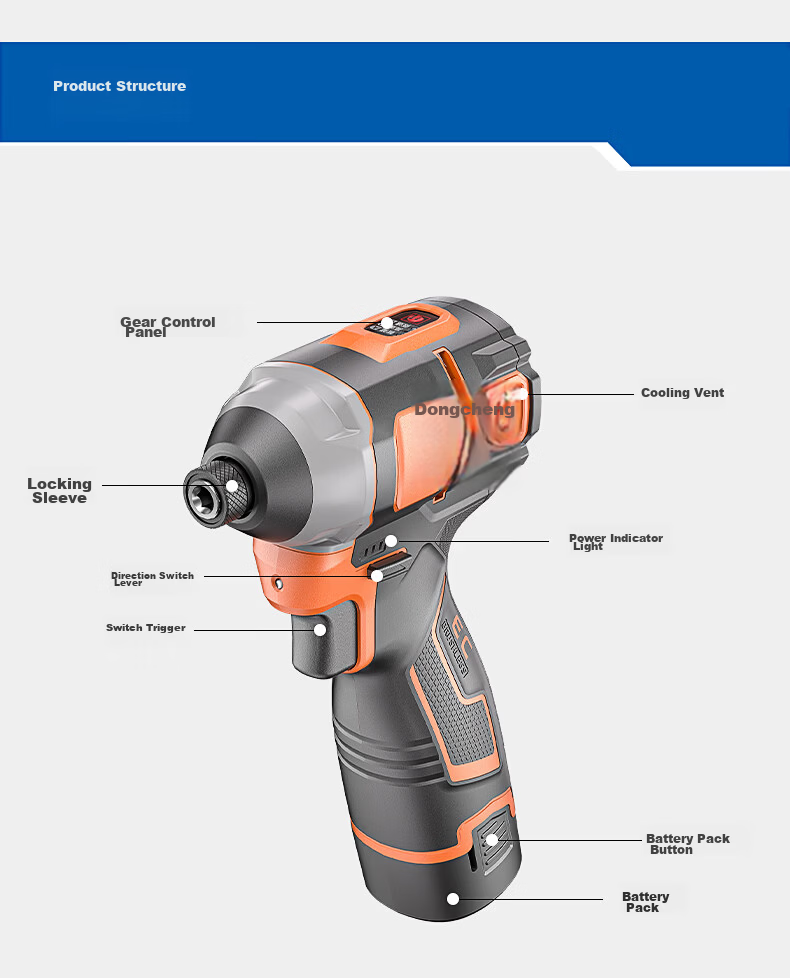 Dongcheng 16V Cordless Brushless Impact Electric Screwdriver Drill DPL16V-160S 19