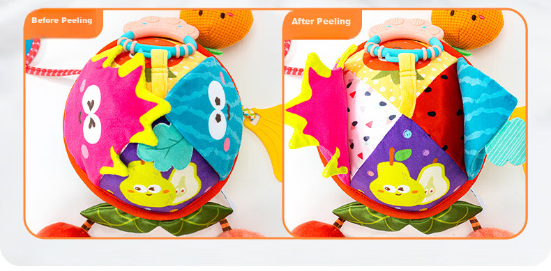 Jollybaby Baby Toy Pull-and-Play Car Hanging Sensory Development Educational Crib Rattle - Farm Triangle Pull-and-Play 13