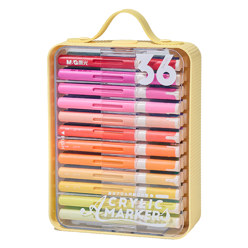 M&G 36-Color Flip Turing X Liquid Acrylic Marker Watercolor Pen Drawing Pen Colored Pen Art Pen Birthday Gift APMF1107