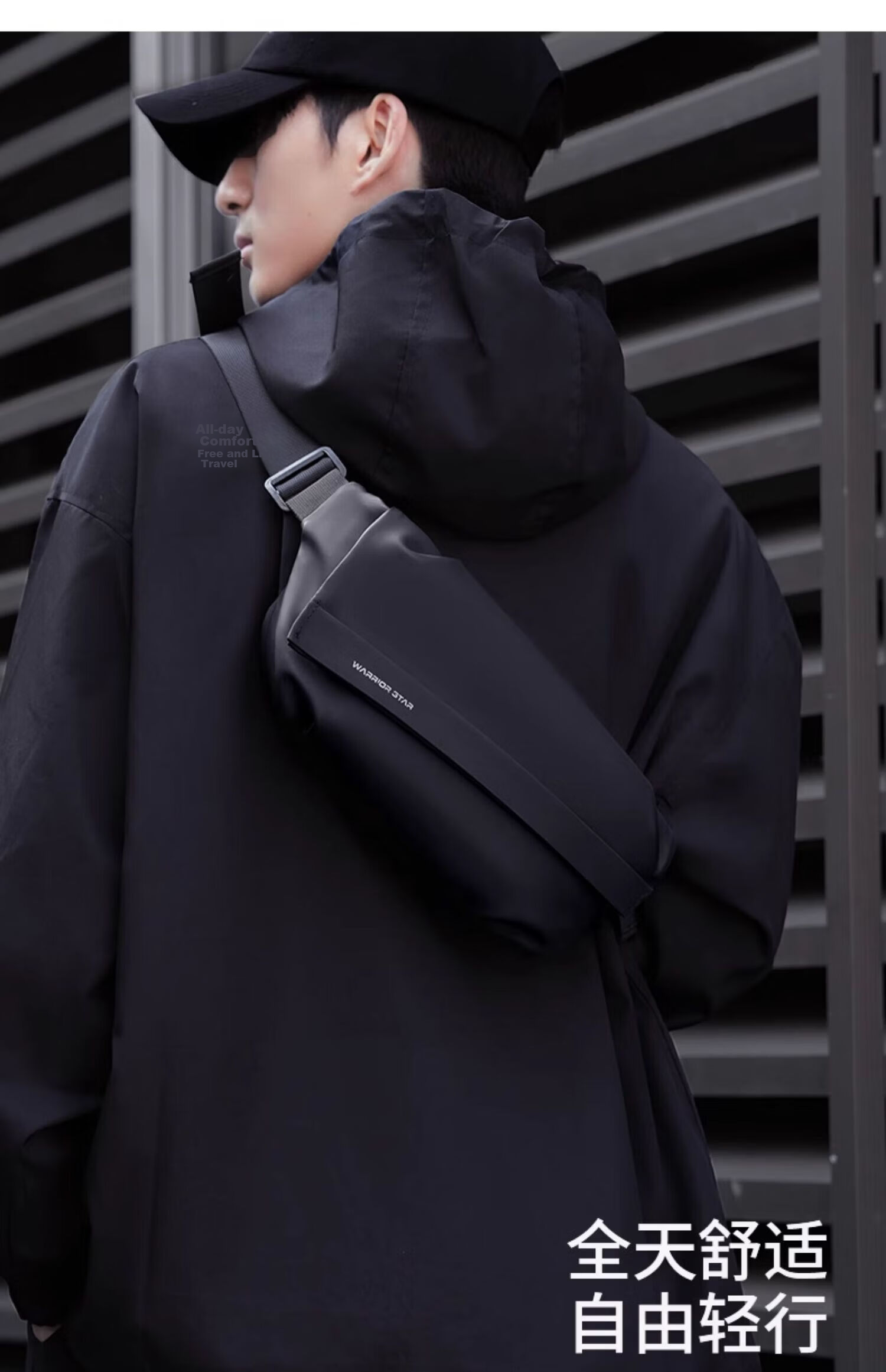 Warrior Men's Crossbody Bag 2026 New Magnetic Buckle Chest Bag Casual Commuter Shoulder Bag Portable Waterproof Cycling Bag 12