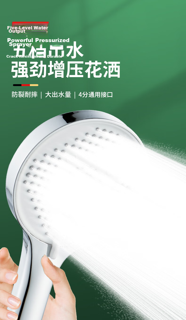 BSITN High-Pressure Handheld Shower Head Single-Head Bathroom Shower Sprayer BH036 1