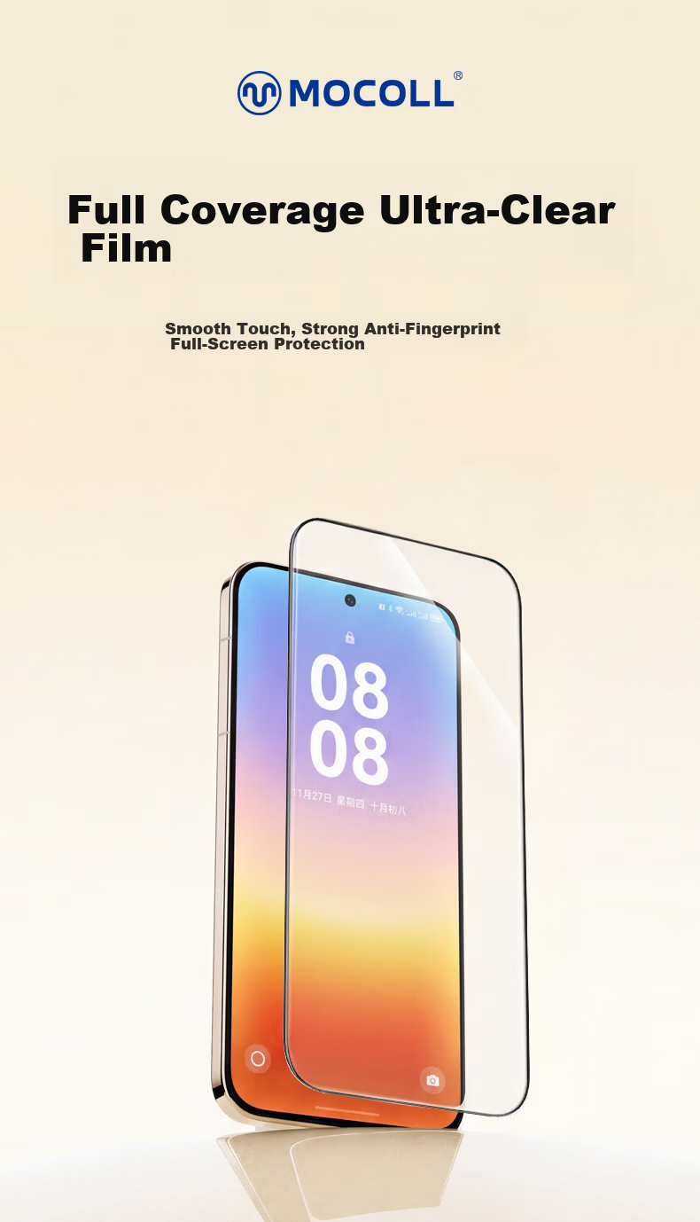 Moko Compatible Huawei PuraXMax HD Tempered Glass Screen Protector Full Coverage Anti-Fingerprint Drop-Proof Explosion-Proof Fingerprint Unlock Wear-Resistant Full Screen Protection Film 1