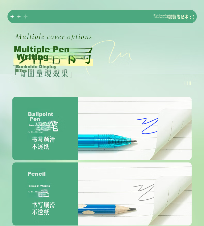 M&G A5 64-Sheet Plastic Cover Notebook Set of 4 JA-803-ZZ Student Exam Diary Error Correction Notebook 9