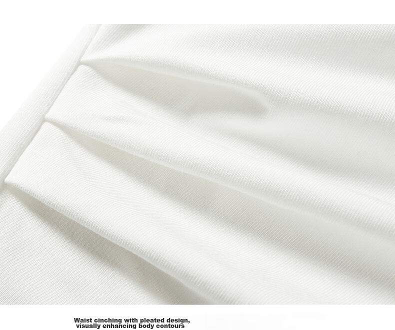 Peacebird Women's T-Shirt [5A Antibacterial] Waist Pleated Slim Fit Short Sleeve Summer Puff Sleeve Top White L 26