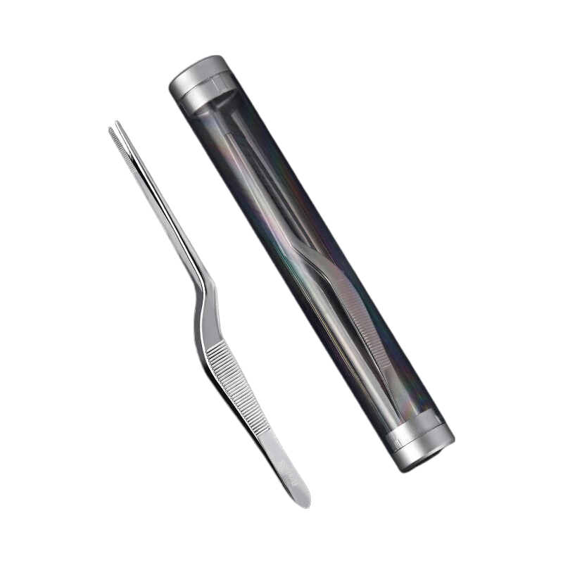 BO YOU Stainless Steel Ear Pick, Professional Ear Cleaning Tool with Teeth, Non-Slip Curved Earwax Removal Spoon for Cleaning Ear Canals