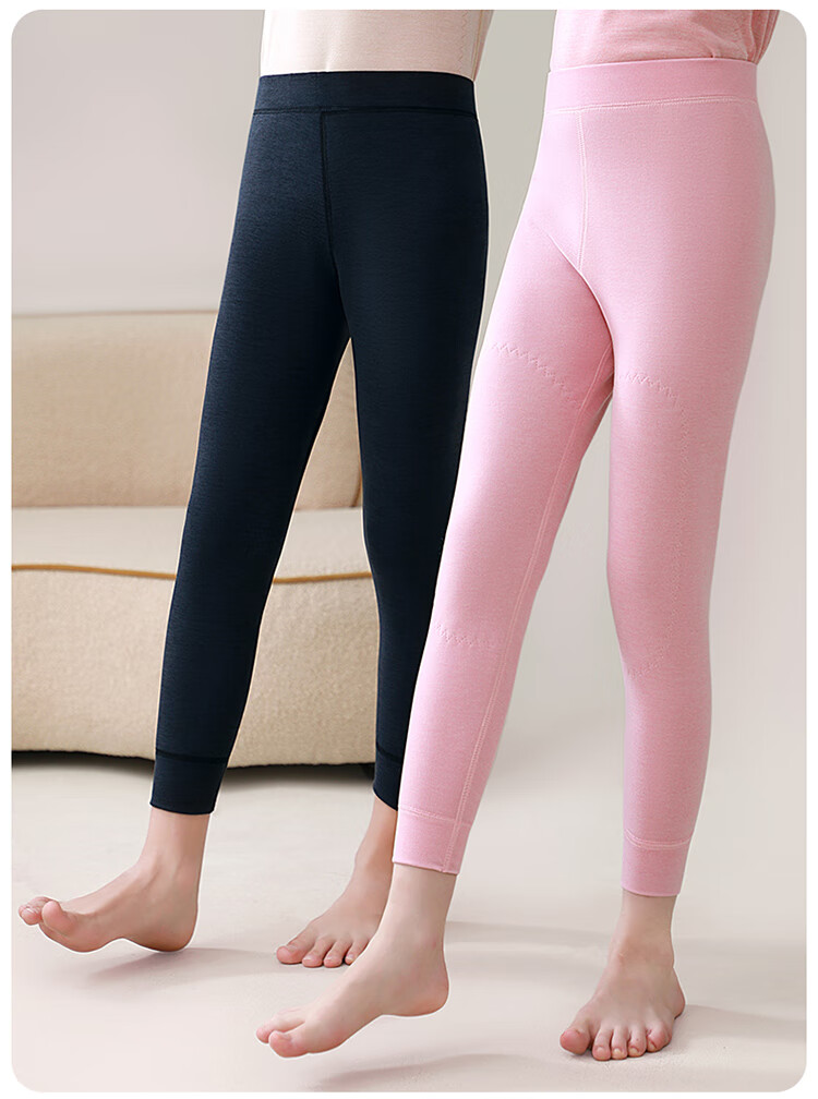 MiiOW Children's Thermal Pants, Girls' Autumn And Winter Knee Protection, Fleece-Lined Thickened Leggings, for Older Girls to Wear Underneath, Pink, Size 170 23